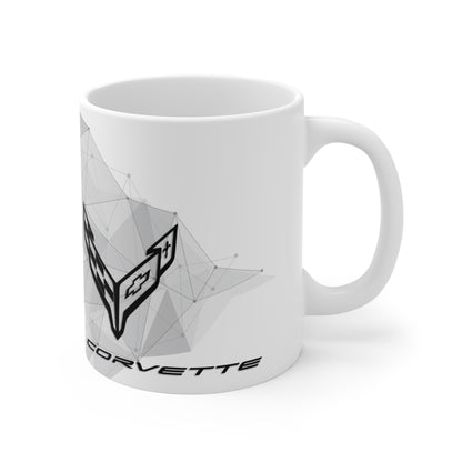 Corvette Coffee Mug - Corvette Ceramic Mug - 11oz. Coffee Mug - Chevy Corvette Mug - Microwave-Safe - Gift for Car Enthusiasts - C8 Logo