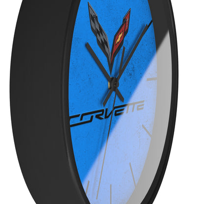 Corvette C7 Wall Clock, Racing Home Decor, Gift for Him, Man Cave Clock, Corvette Merchandise, Mancave Gift, Clocks