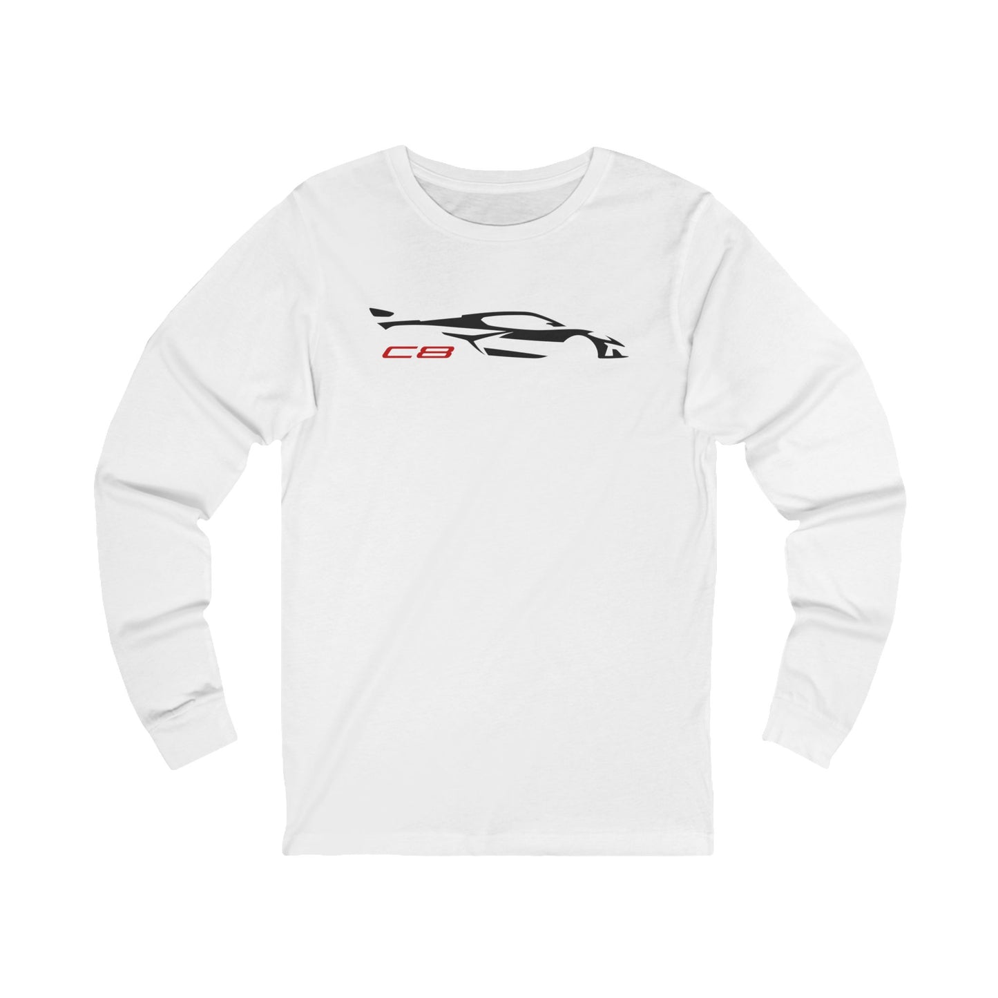 Unisex Corvette C8 Silhouette Long Sleeve Tee, Graphic T-Shirt, Gift for Him, Gift for Her, Bella+Canvas, Soft Shirt