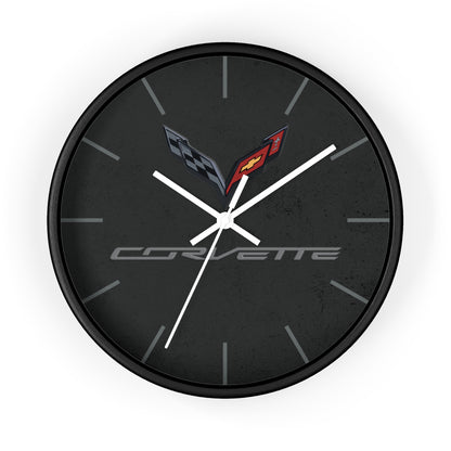 Corvette C7 Wall Clock, Racing Home Decor, Gift for Him, Man Cave Clock, Corvette Merchandise, Mancave Gift, Clocks