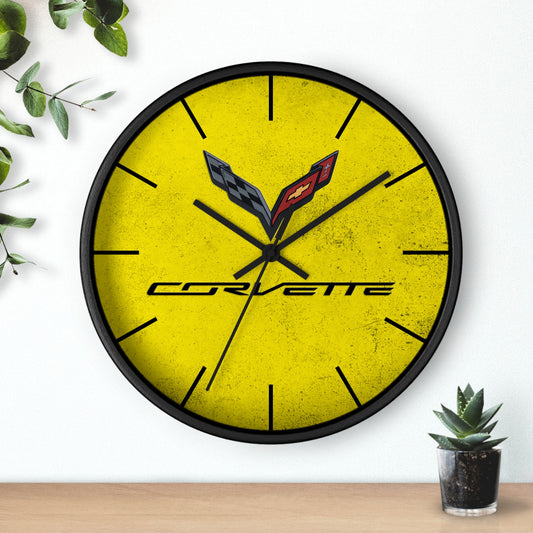 Corvette C7 Wall Clock, Racing Home Decor, Gift for Him, Man Cave Clock, Corvette Merchandise, Mancave Gift, Clocks