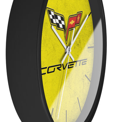 Corvette C6 Wall Clock, Racing Home Decor, Gift for Him, Man Cave Clock, Corvette Merchandise, Mancave Gift, Clocks