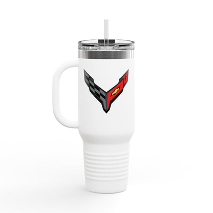 Corvette Travel Mug, C8 Corvette Gifts, Car Enthusiast Mug, 40oz Tumbler, Stainless Steel, Corvette Logo, Car Guy Gifts, Corvette Accessory