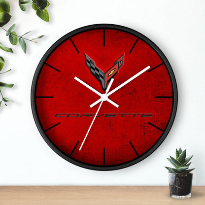 Corvette C8 Wall Clock, Racing Home Decor, Gift for Him, Man Cave Clock, Corvette Merchandise, Mancave Gift, Clocks