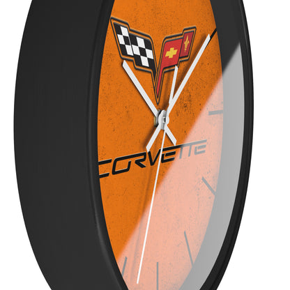 Corvette C6 Wall Clock, Racing Home Decor, Gift for Him, Man Cave Clock, Corvette Merchandise, Mancave Gift, Clocks