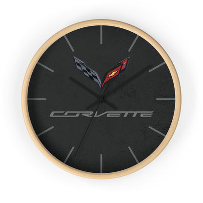 Corvette C7 Wall Clock, Racing Home Decor, Gift for Him, Man Cave Clock, Corvette Merchandise, Mancave Gift, Clocks