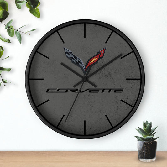 Corvette C7 Wall Clock, Racing Home Decor, Gift for Him, Man Cave Clock , Corvette Merchandise, Mancave Gift, Clocks
