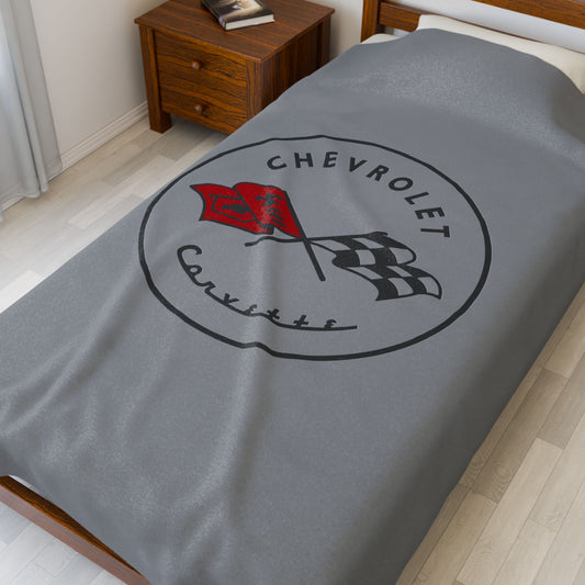 Corvette C1 Blanket, C1 Logo, Soft Blankets, Corvette Logo, Velveteen Blanket, Car Guy Gifts, Car Girl Gifts