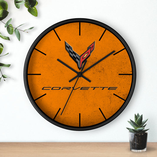 Corvette C8 Wall Clock, Racing Home Decor, Gift for Him, Man Cave Clock, Corvette Merchandise, Mancave Gift, Clocks