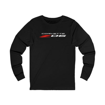 Unisex Corvette Z06 Long Sleeve Tee, Custom Silhouette, Graphic T-Shirt, Gift for Him, Gift for Her, Bella+Canvas, Soft Shirt