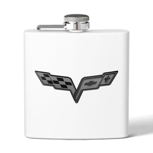 Corvette Flask, C6 Corvette Gifts, Car Enthusiast Hip Flask, 6oz Stainless Steel, Corvette Accessories, Pocket Flask, Gift for Car Guys