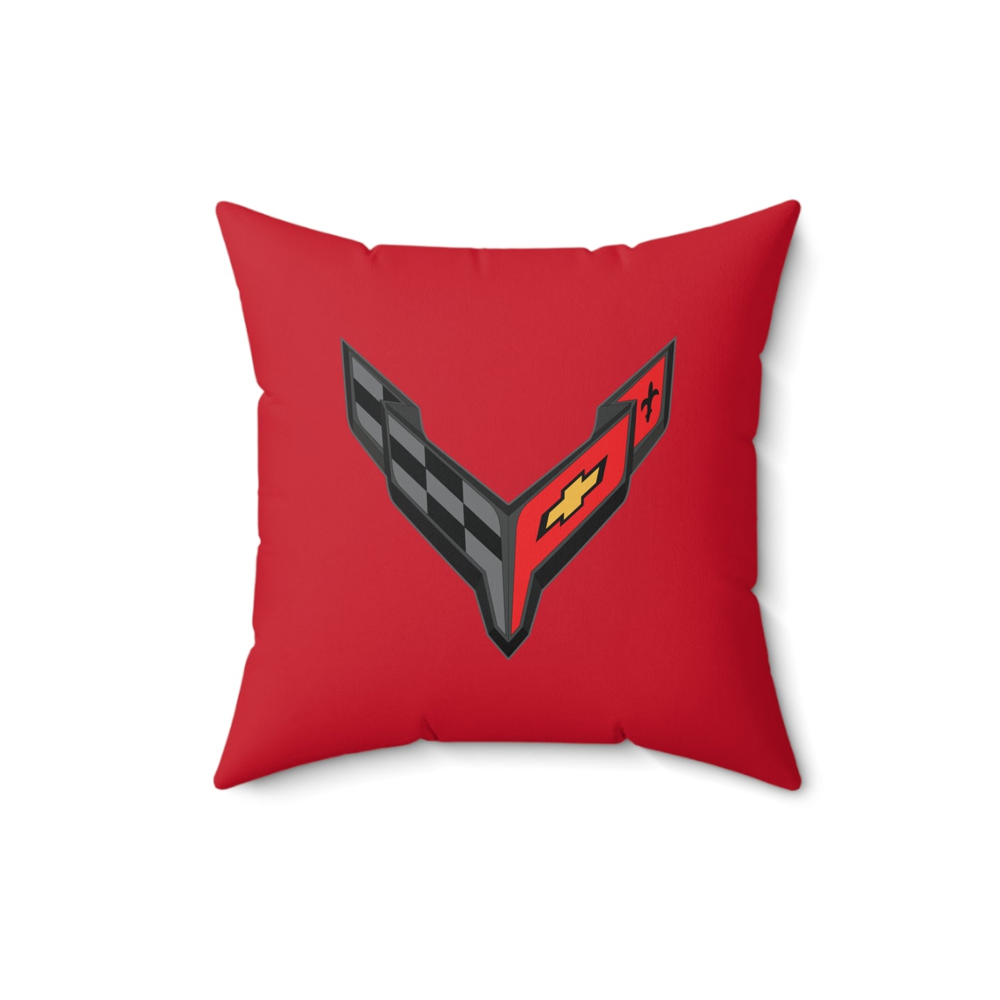 Corvette C8 Throw Pillow, Home Accessories, Mancave Decor, Man Cave, Square Pillow, Polyester, Couch and Bedding, C8 Logo, C8 Emblem