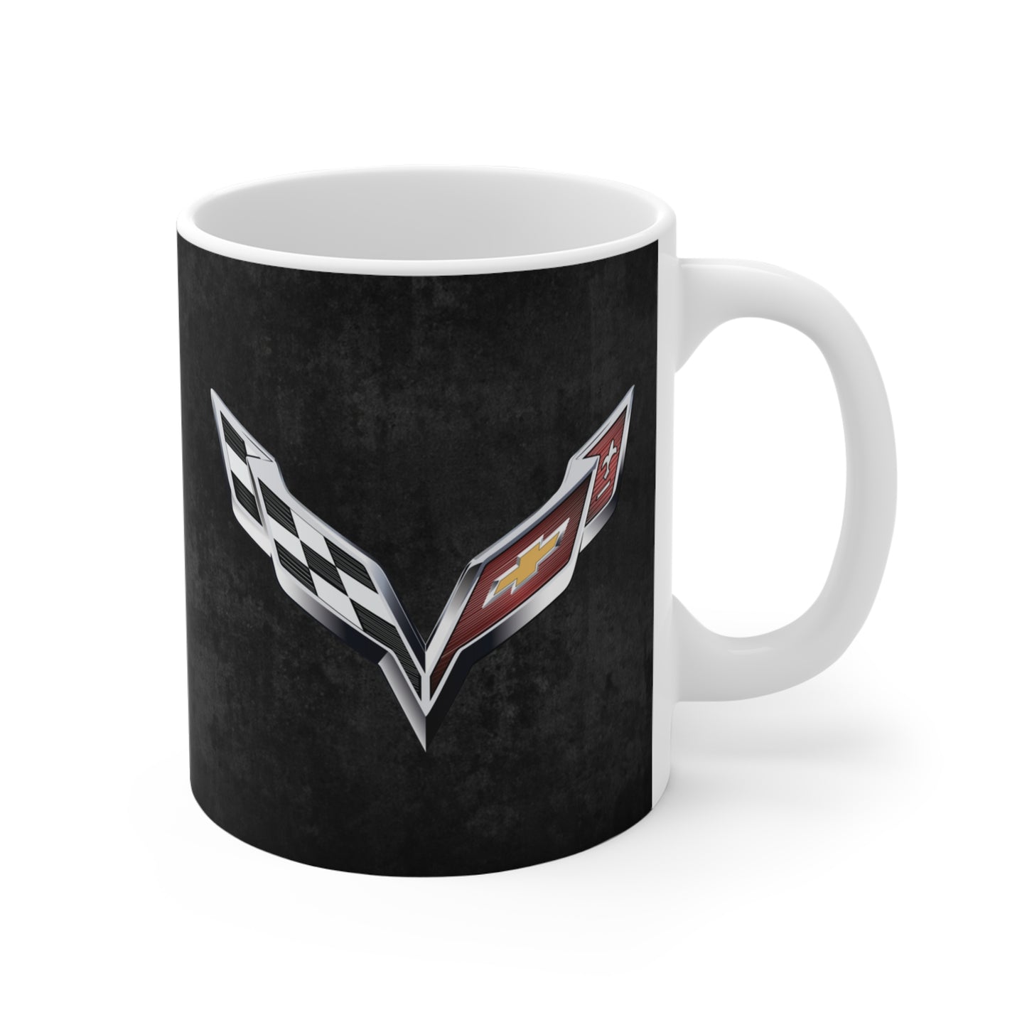 Corvette Coffee Mug - Corvette Ceramic Mug - 11oz. Coffee Mug - Chevy Corvette Mug - Microwave-Safe - Gift for Car Enthusiasts - C7 Logo