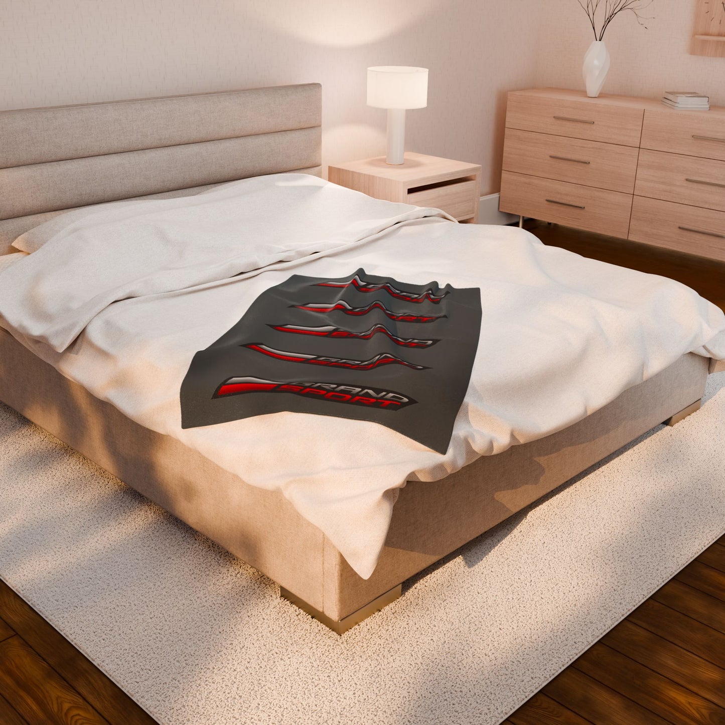 Corvette Grand Sport Blanket, Grand Sport Corvette Gifts, Soft Blankets, Corvette Logo, Velveteen Blanket, Car Guy Gifts, Car Girl Gifts