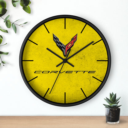 Corvette C8 Wall Clock, Racing Home Decor, Gift for Him, Man Cave Clock, Corvette Merchandise, Mancave Gift, Clocks