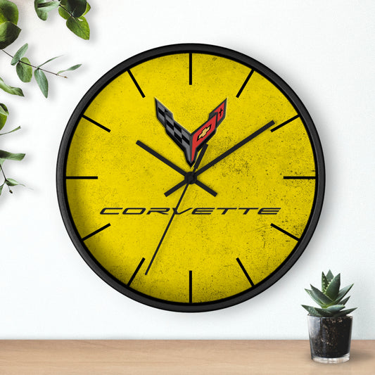 Corvette C8 Wall Clock, Racing Home Decor, Gift for Him, Man Cave Clock, Corvette Merchandise, Mancave Gift, Clocks