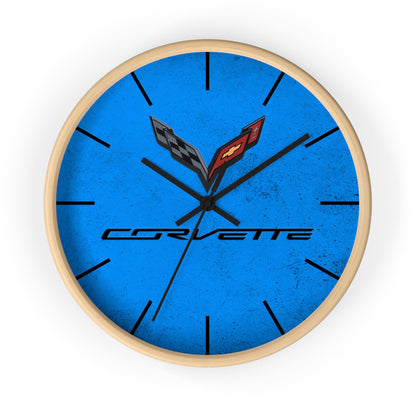 Corvette C7 Wall Clock, Racing Home Decor, Gift for Him, Man Cave Clock, Corvette Merchandise, Mancave Gift, Clocks