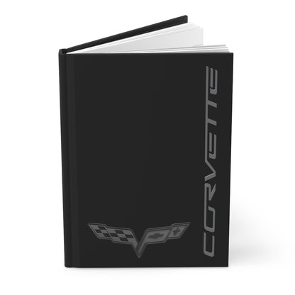 Corvette C6 Blackout Emblem Hardcover Journal, Writing Notebook, Lined Pages, Daily Journal, Motivational Diary, Notepad, C6 Logo