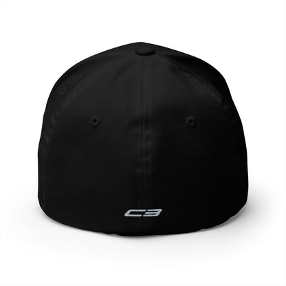 Corvette C3 Stingray Custom Silhouette Baseball Cap, Flexfit® Hat, Stretchy Band, Black Hat, Corvette Gear, Embroidery