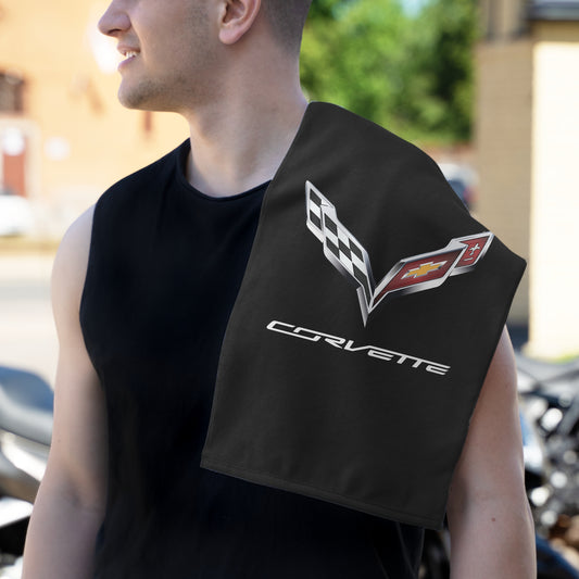 Corvette C7 Shop Towel, Towel for Fans, Rally Towel, Corvette Merch, Gifts for Corvette Owners, Hand Towel, Shop Rag
