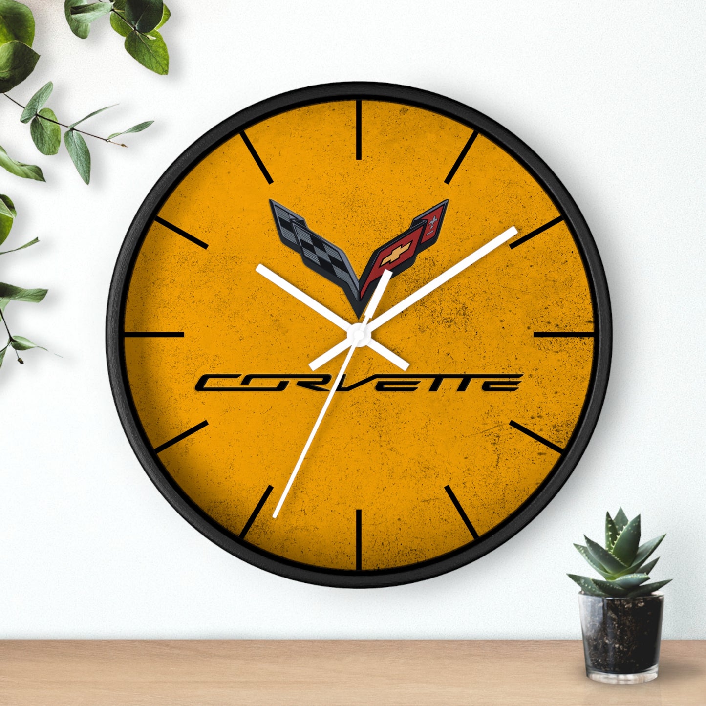 Corvette C7 Wall Clock, Racing Home Decor, Gift for Him, Man Cave Clock, Corvette Merchandise, Mancave Gift, Clocks