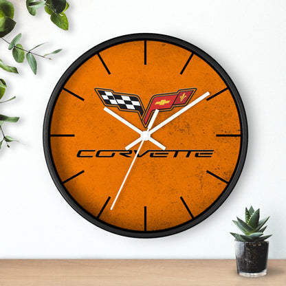 Corvette C6 Wall Clock, Racing Home Decor, Gift for Him, Man Cave Clock, Corvette Merchandise, Mancave Gift, Clocks