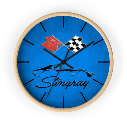 Corvette C3 Stingray Illustrated Wall Clock, Racing Home Decor, Gift for Him, Man Cave Clock, Corvette Merchandise, Mancave Gift, Clocks