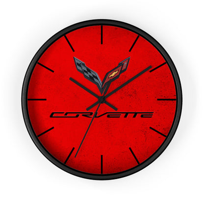 Corvette C7 Wall Clock, Racing Home Decor, Gift for Him, Man Cave Clock, Corvette Merchandise, Mancave Gift, Clocks