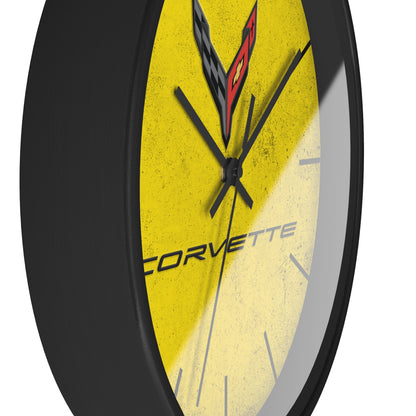 Corvette C8 Wall Clock, Racing Home Decor, Gift for Him, Man Cave Clock, Corvette Merchandise, Mancave Gift, Clocks