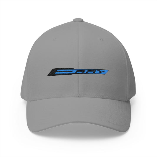 Corvette E-RAY Baseball Cap, Flexfit Hat, Stretchy Band, Black Hat, Corvette Gear, Embroidery