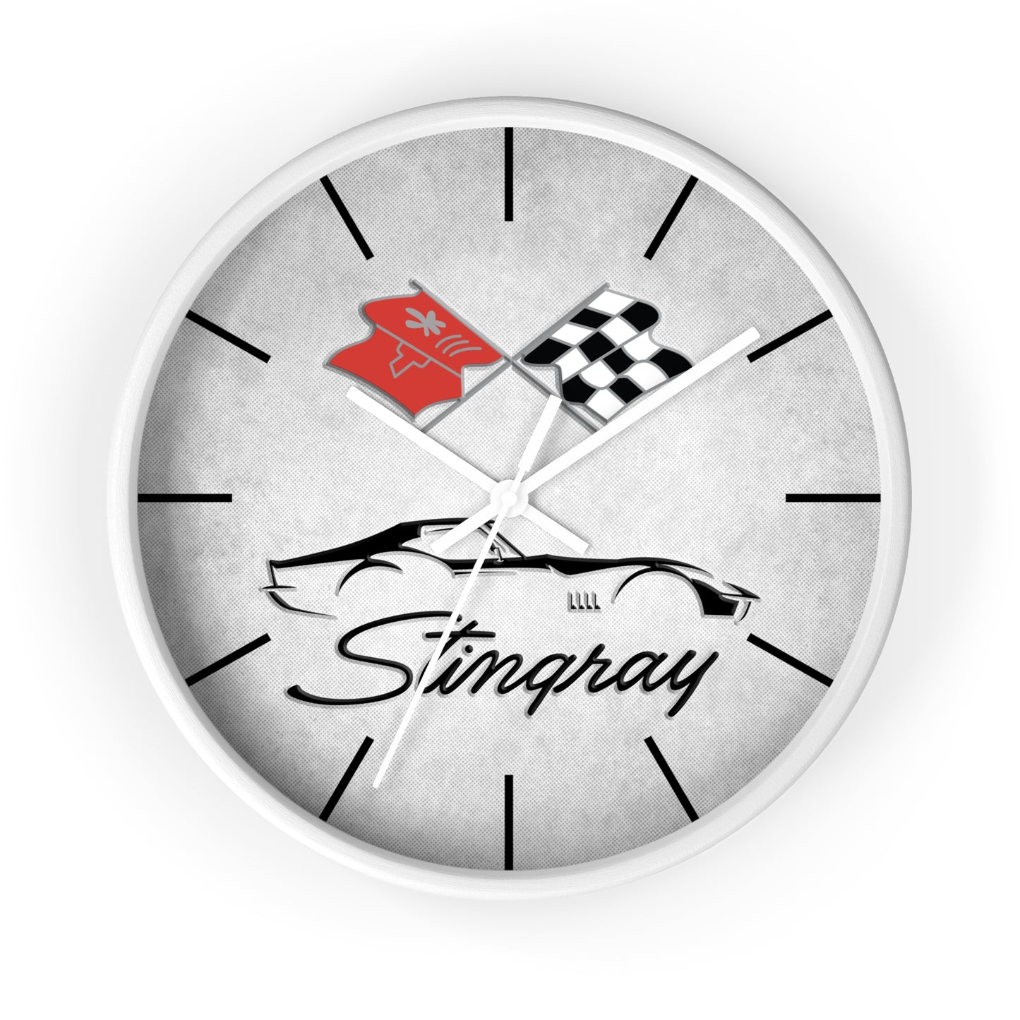 Corvette C3 Stingray Illustrated Wall Clock, Racing Home Decor, Gift for Him, Man Cave Clock, Corvette Merchandise, Mancave Gift, Clocks