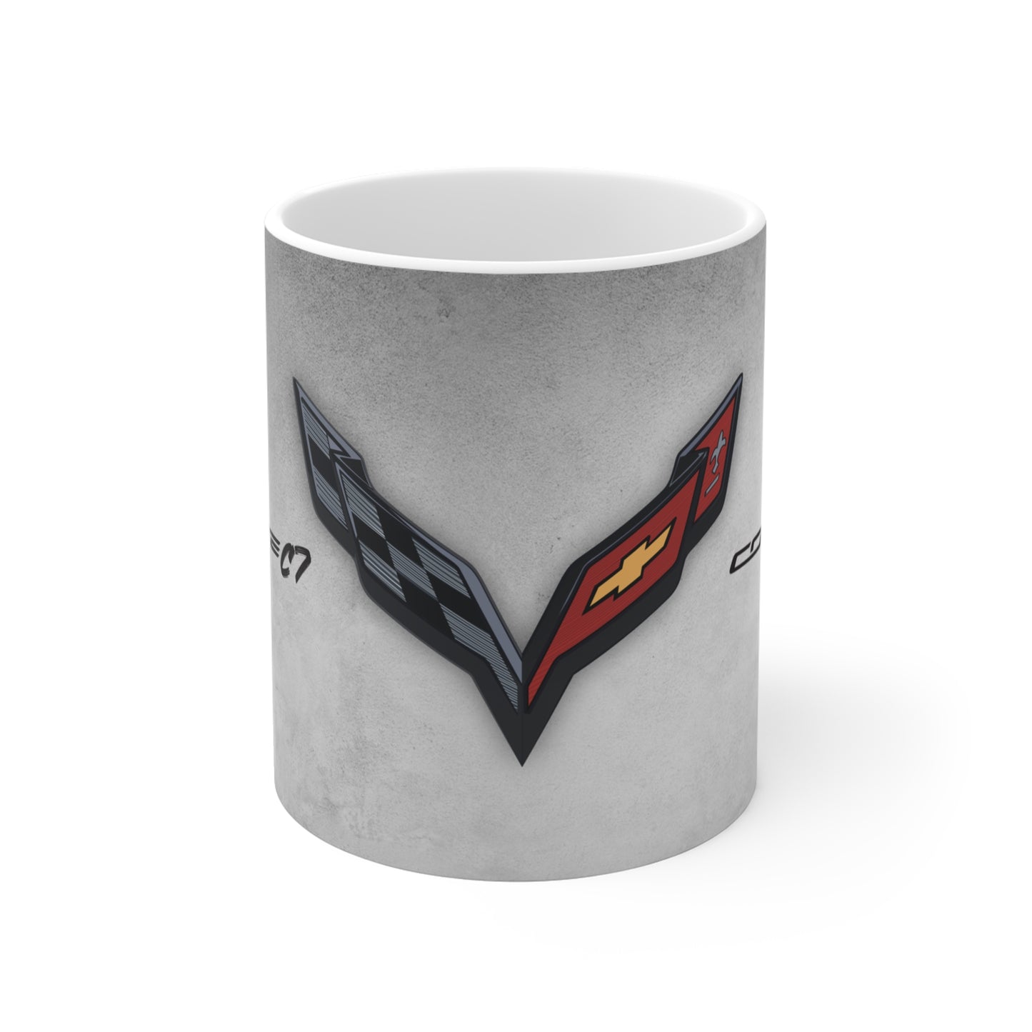 Corvette Coffee Mug - Corvette Ceramic Mug - 11oz. Coffee Mug - Chevy Corvette Mug - Microwave-Safe - Gift for Car Enthusiasts - C7 Logo