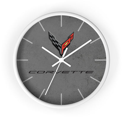 Corvette C8 Wall Clock, Racing Home Decor, Gift for Him, Man Cave Clock, Corvette Merchandise, Mancave Gift, Clocks
