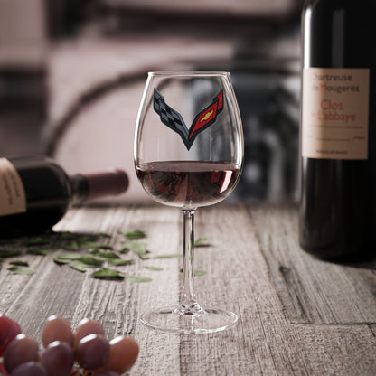 Corvette C7 Emblem Wine Glass