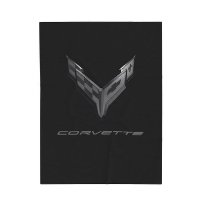 Corvette Blackout Blanket, C8 Corvette Gifts, Soft Blankets, Corvette Logo, Velveteen Blanket, Car Guy Gifts, Car Girl Gifts