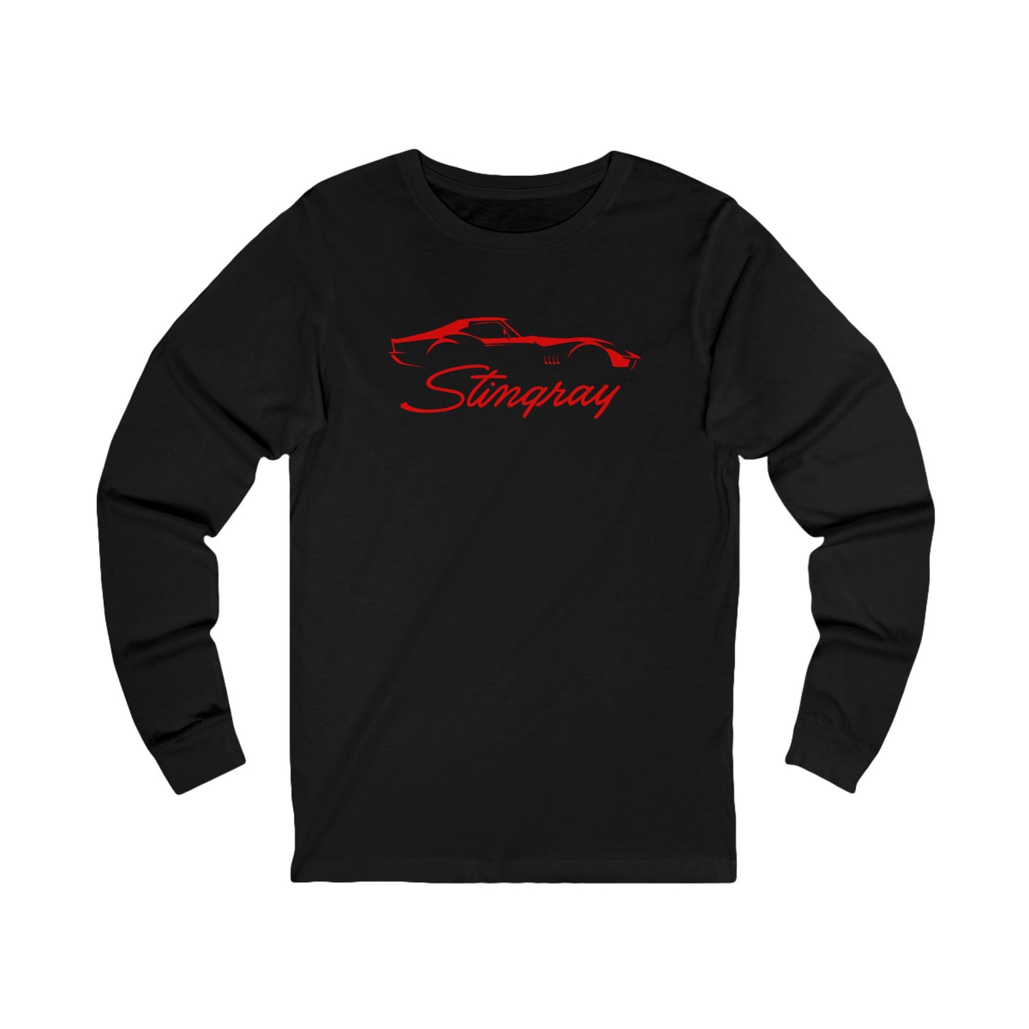 Unisex Corvette Red C3 Stingray Long Sleeve Tee, Custom Silhouette, Graphic T-Shirt, Gift for Him, Gift for Her, Bella+Canvas, Soft Shirt