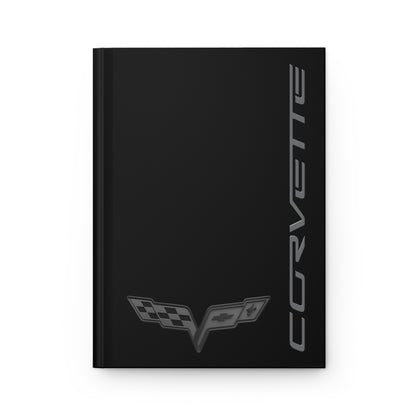 Corvette C6 Blackout Emblem Hardcover Journal, Writing Notebook, Lined Pages, Daily Journal, Motivational Diary, Notepad, C6 Logo