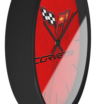 Corvette C6 Wall Clock, Racing Home Decor, Gift for Him, Man Cave Clock, Corvette Merchandise, Mancave Gift, Clocks