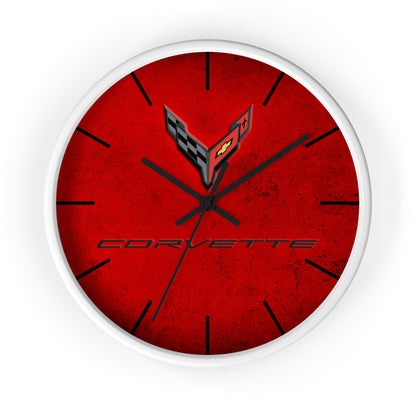 Corvette C8 Wall Clock, Racing Home Decor, Gift for Him, Man Cave Clock, Corvette Merchandise, Mancave Gift, Clocks