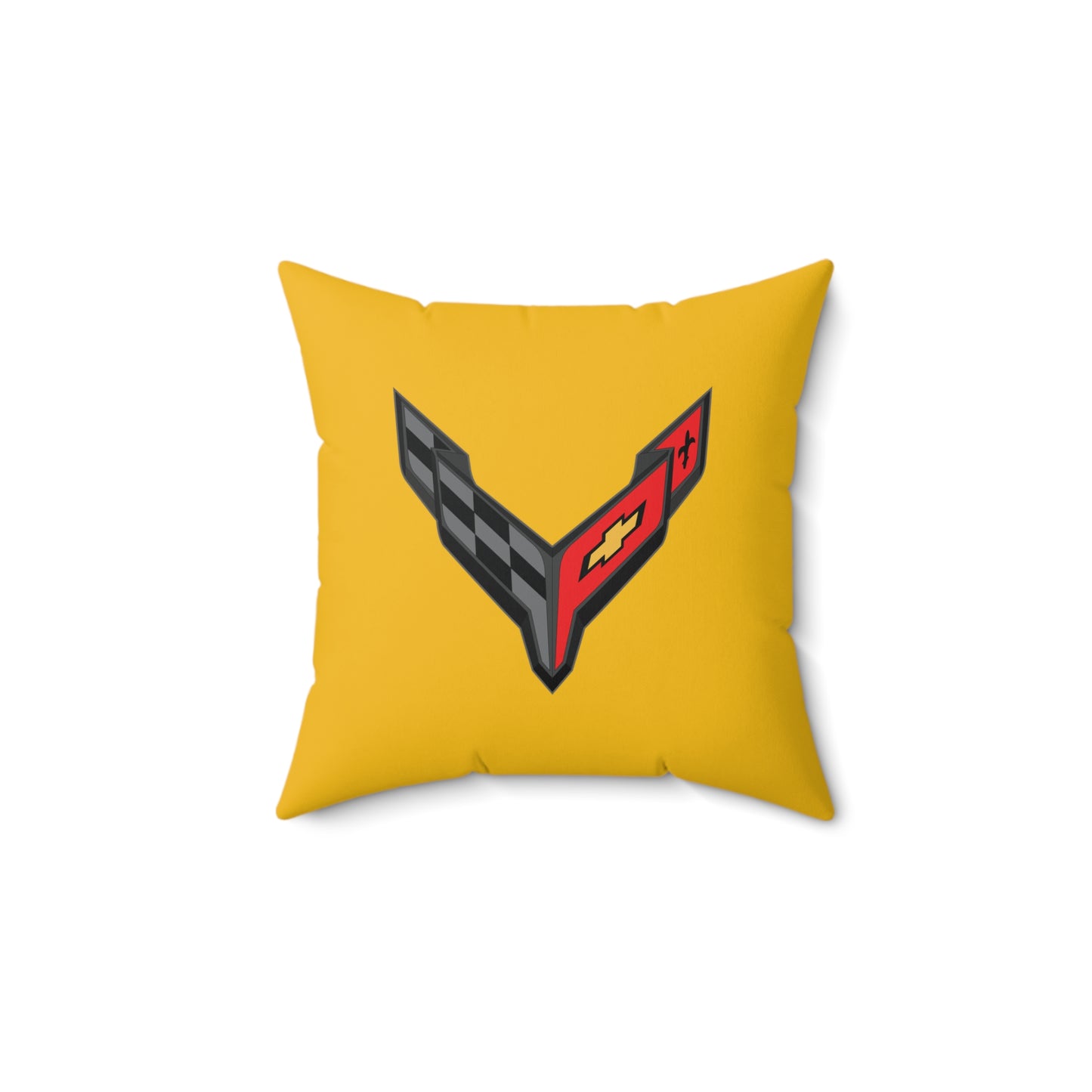 Corvette C8 Throw Pillow, Home Accessories , Mancave Decor, Man Cave, Square Pillow, Polyester, Couch and Bedding, C8 Logo, C8 Emblem