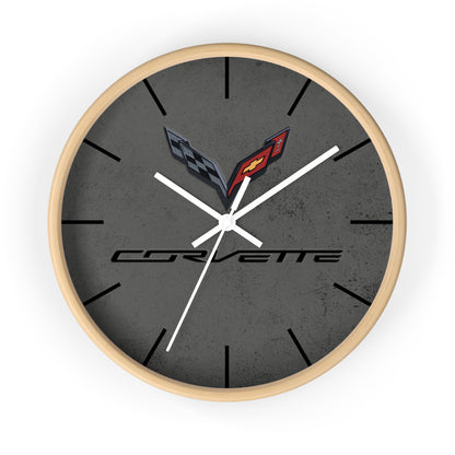 Corvette C7 Wall Clock, Racing Home Decor, Gift for Him, Man Cave Clock , Corvette Merchandise, Mancave Gift, Clocks