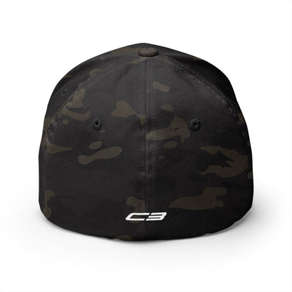 Corvette Yellow C3 Stingray Silhouette Baseball Cap, Flexfit Hat, Stretchy Band, Black Hat, Corvette Gear, Embroidery
