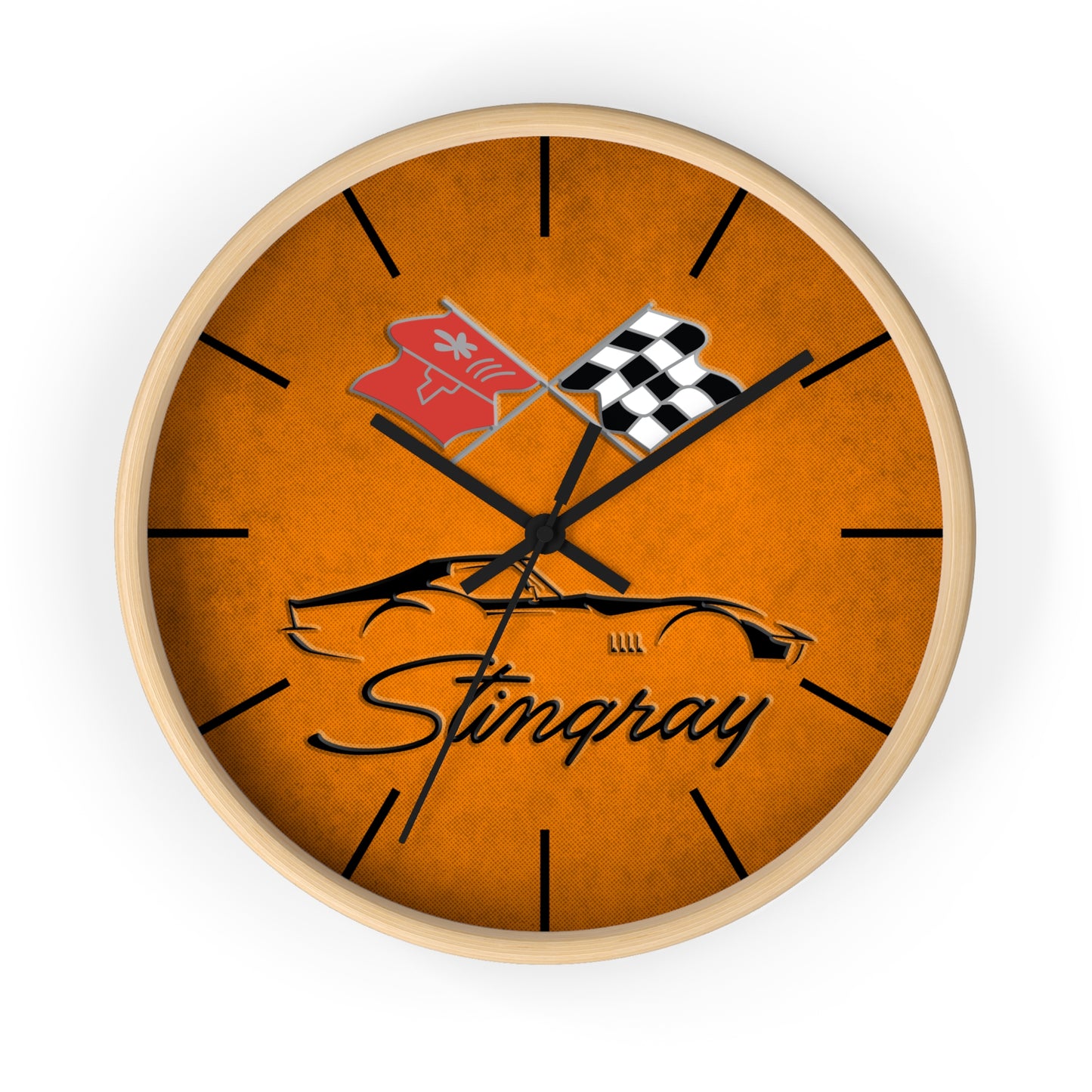 Corvette C3 Stingray Illustrated Wall Clock, Racing Home Decor, Gift for Him, Man Cave Clock, Corvette Merchandise, Mancave Gift, Clocks