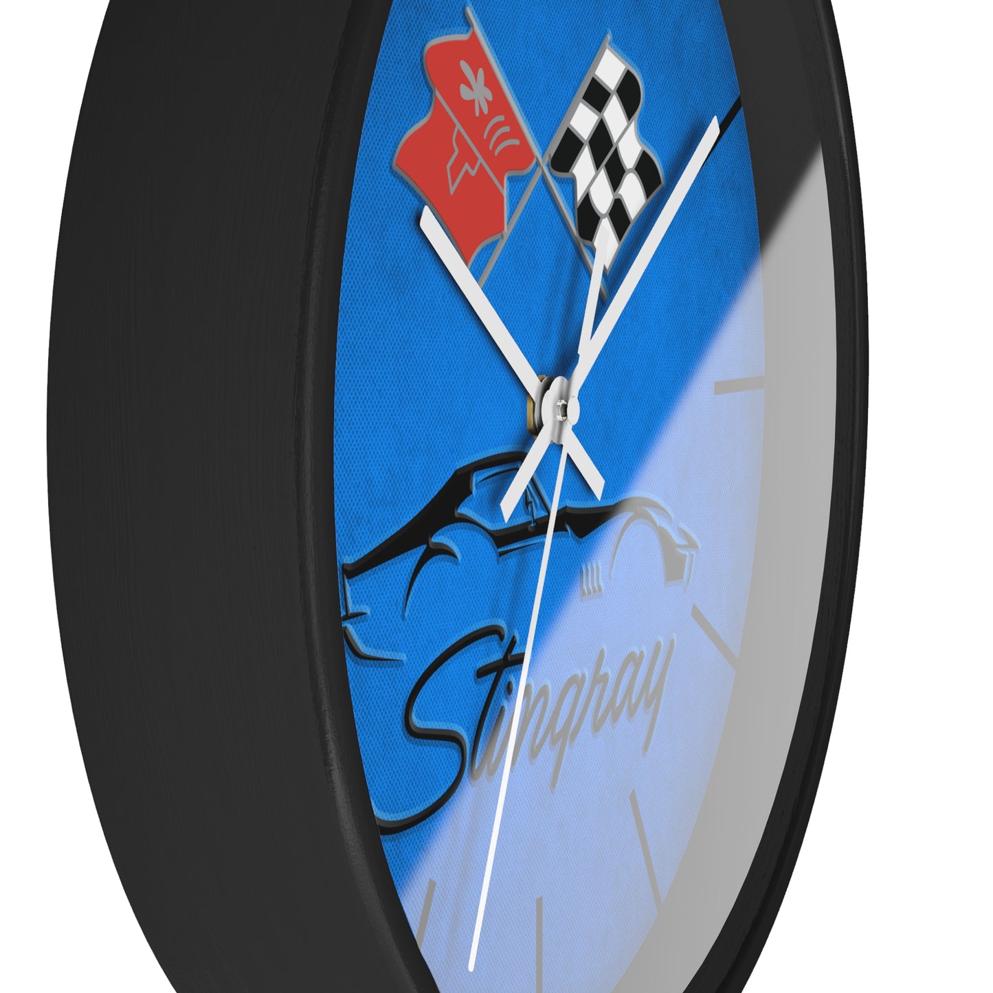 Corvette C3 Stingray Illustrated Wall Clock, Racing Home Decor, Gift for Him, Man Cave Clock, Corvette Merchandise, Mancave Gift, Clocks