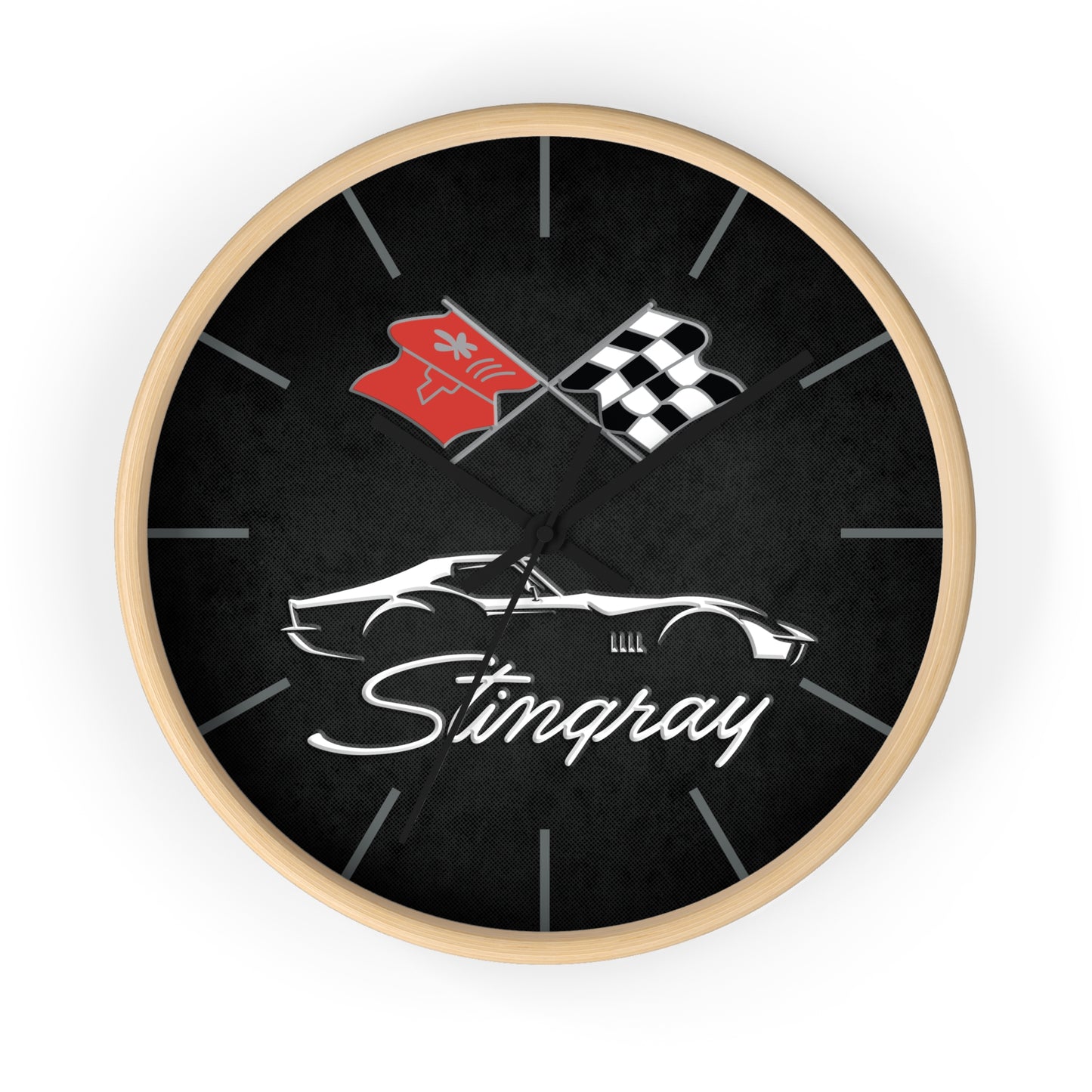 C3 Stingray Illustrated Wall Clock, Racing Home Decor, Gift for Him, Man Cave Clock, Corvette Merchandise, Mancave Gift, Clocks