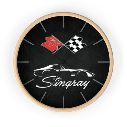 C3 Stingray Illustrated Wall Clock, Racing Home Decor, Gift for Him, Man Cave Clock, Corvette Merchandise, Mancave Gift, Clocks