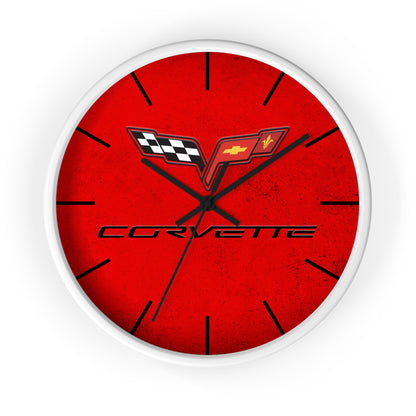 Corvette C6 Wall Clock, Racing Home Decor, Gift for Him, Man Cave Clock, Corvette Merchandise, Mancave Gift, Clocks