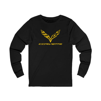 Unisex Corvette Yellow C7 Long Sleeve Tee, Graphic T-Shirt, Gift for Him, Gift for Her, Bella+Canvas, Soft Shirt