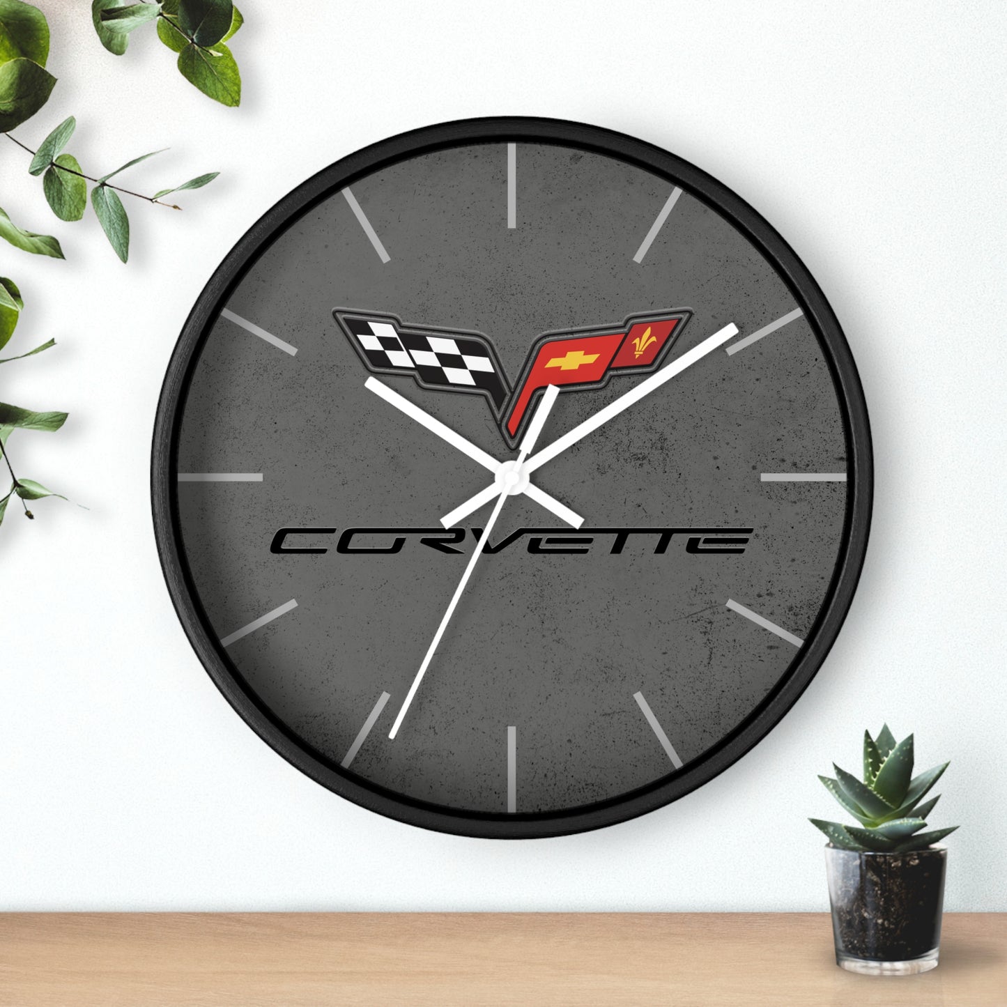 Corvette C6 Wall Clock, Racing Home Decor, Gift for Him, Man Cave Clock, Corvette Merchandise, Mancave Gift, Clocks