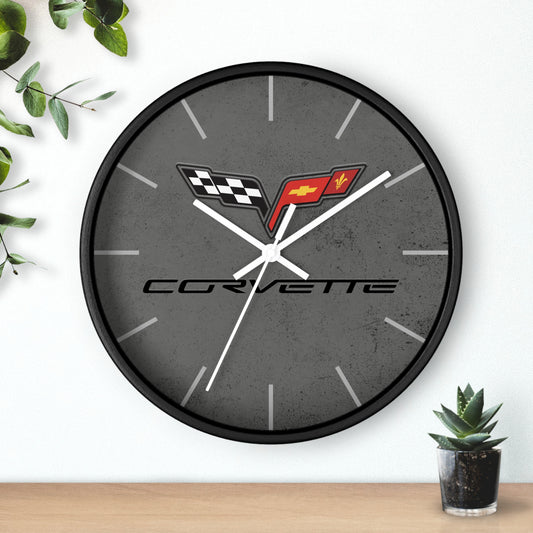 Corvette C6 Wall Clock, Racing Home Decor, Gift for Him, Man Cave Clock, Corvette Merchandise, Mancave Gift, Clocks